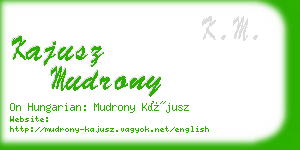 kajusz mudrony business card